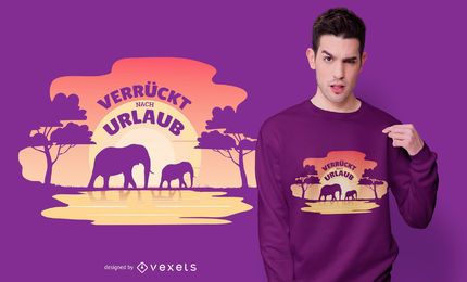 Diseño de camiseta de cita alemana de vacaciones africanas Diseño de camiseta de cita alemana de vacaciones africanas