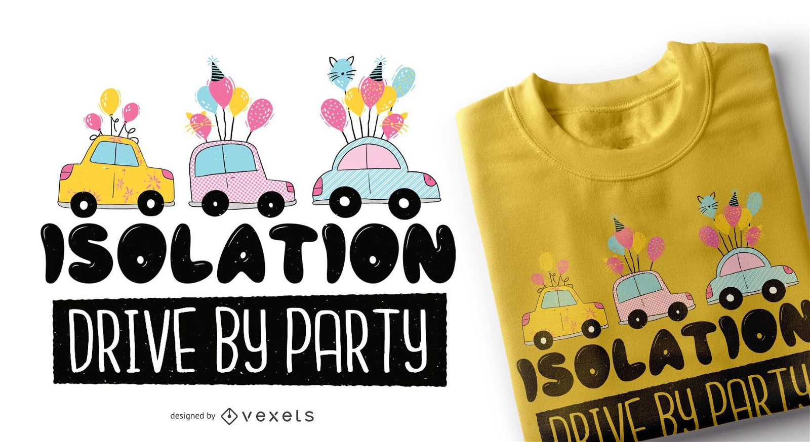 Design de t-shirt de Isolation Drive By Party
