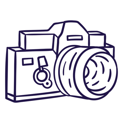 Analog camera stroke PNG Design