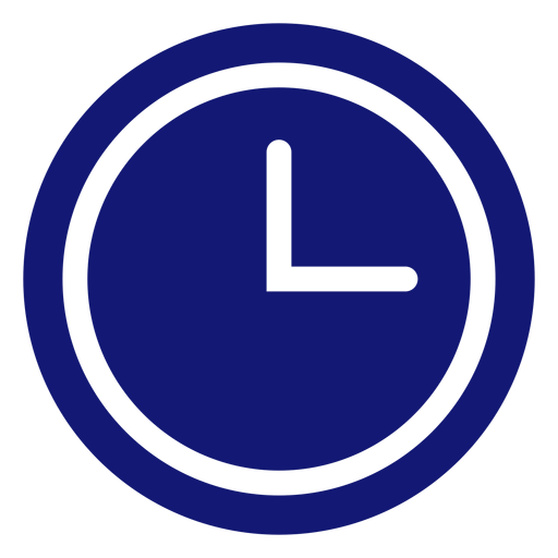 Analoges Uhrensymbol blau PNG-Design