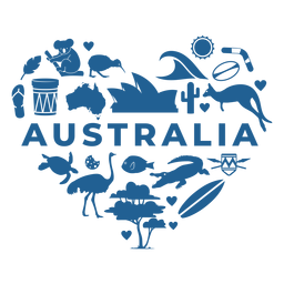 Coração azul australiano Desenho PNG
