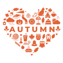 Corazón de la temporada de otoño Diseño PNG