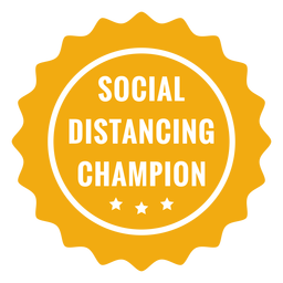 Insignia campeona del distanciamiento social Diseño PNG