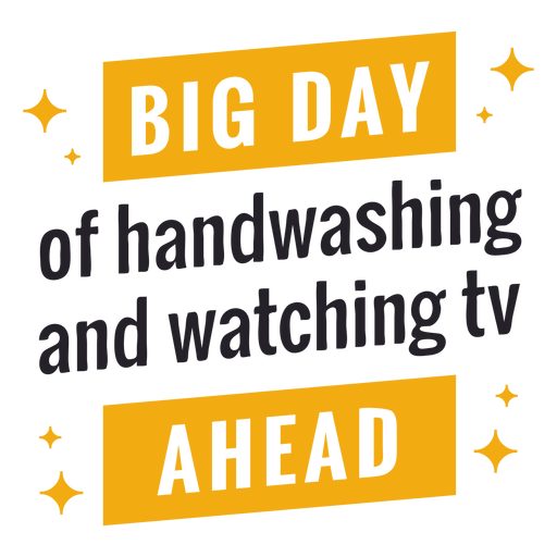 Big day of handwashing ahead lettering