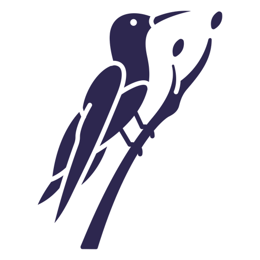 Vogel im Zweig schwarz PNG-Design