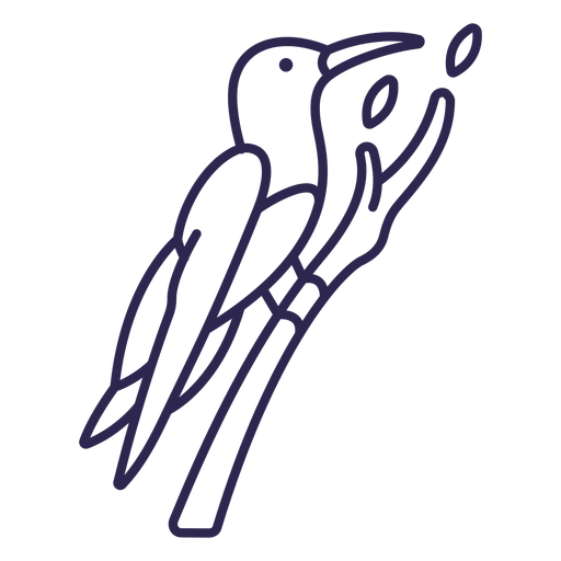 Bird in branch stroke PNG Design