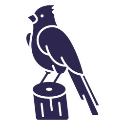 Bird in trunk black PNG Design
