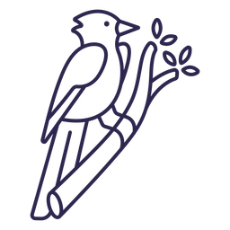 Realistic Hand Drawn Bird Blue Jay Perching Stroke PNG & SVG Design For  T-Shirts