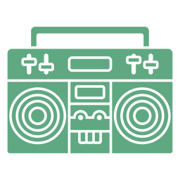 Boombox cassette flat green Desenho PNG