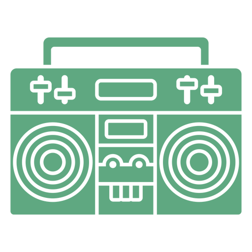 Boombox cassette flat green Desenho PNG