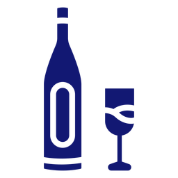 Garrafa de champanhe ícone azul