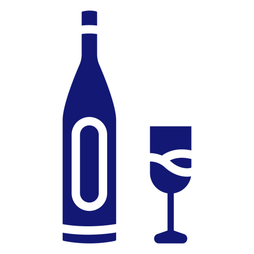 Bottle of champagne icon blue PNG Design