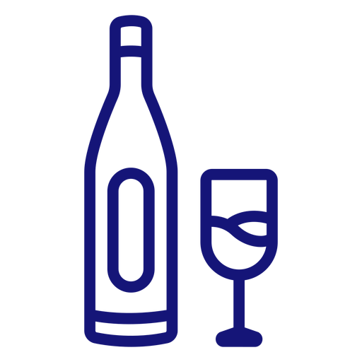 Bottle of champagne icon stroke PNG Design