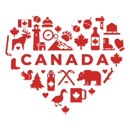 Kanada rotes Herz PNG-Design