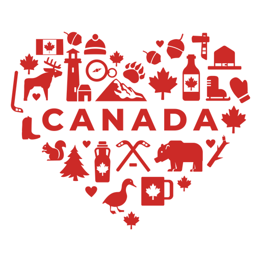 Download Canada red heart - Transparent PNG & SVG vector file