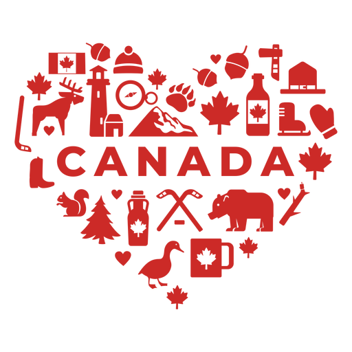 Kanada rotes Herz PNG-Design