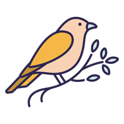 Pájaro canario plano Diseño PNG