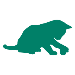 Gato jugando pelota silueta Diseño PNG