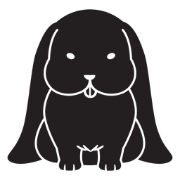 Coelho marrom fofo preto Desenho PNG