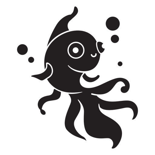 Download Cute fish swimming black - Transparent PNG & SVG vector file