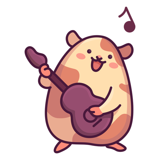 Ilustração de hamster fofo tocando violão Desenho PNG