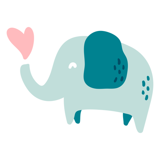 Elefante azul feliz fofo Desenho PNG