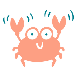 Cute happy crab flat PNG Design