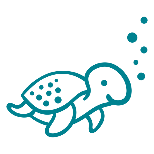 Download Cute happy turtle stroke - Transparent PNG & SVG vector file