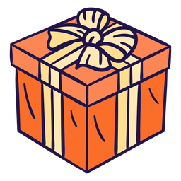 Cute orange present illustration PNG Design