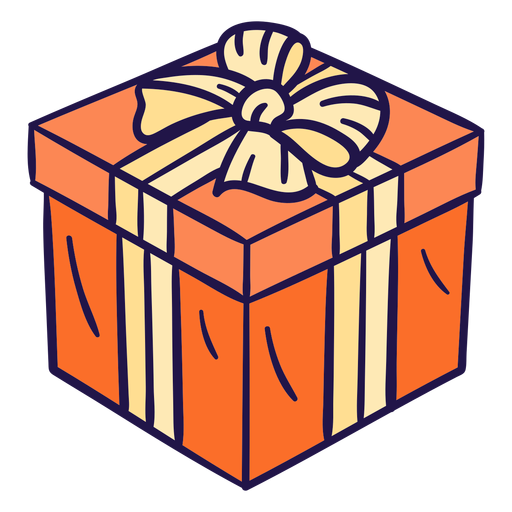 Cute orange present illustration PNG Design