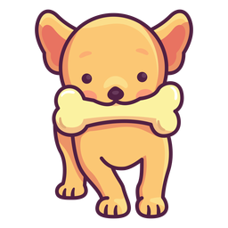 Lindo perrito con ilustración de hueso Diseño PNG
