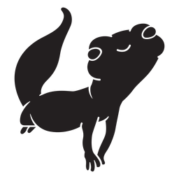 Cute smiling lizard black PNG Design