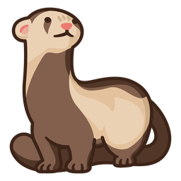 Ilustração de furão bonito em pé Desenho PNG