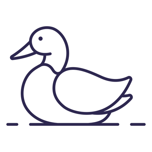 Duck bird stroke PNG Design