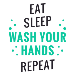 Comer dormir lavar as mãos letras Transparent PNG