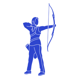Mujer arquera azul Diseño PNG