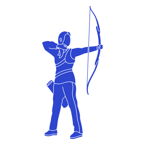 Bogenschützin blau PNG-Design