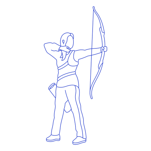 Female archer stroke PNG Design