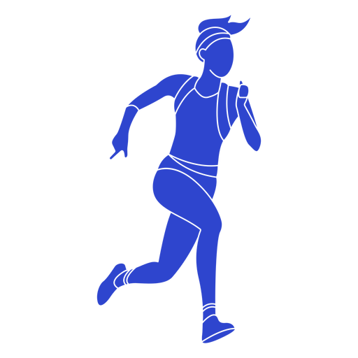 Atleta femenina azul Diseño PNG