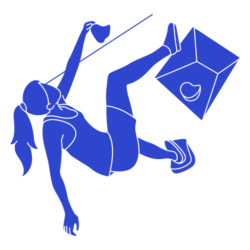 Kletterin blau PNG-Design