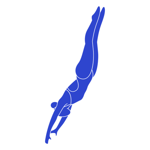 Nadador femenino azul Diseño PNG