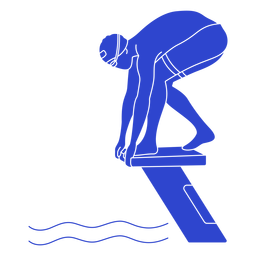 Female swimmer ready blue PNG Design