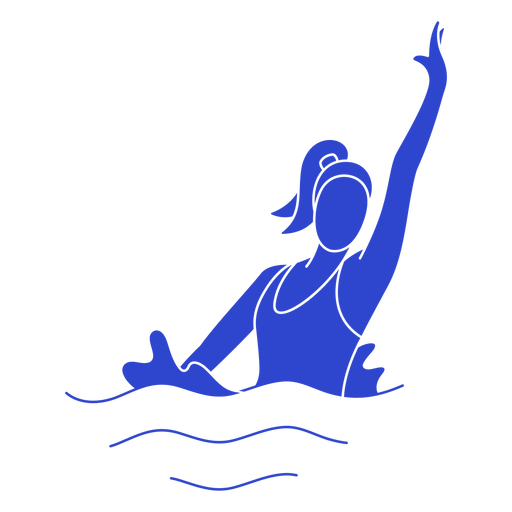 Synchronschwimmerin blau PNG-Design