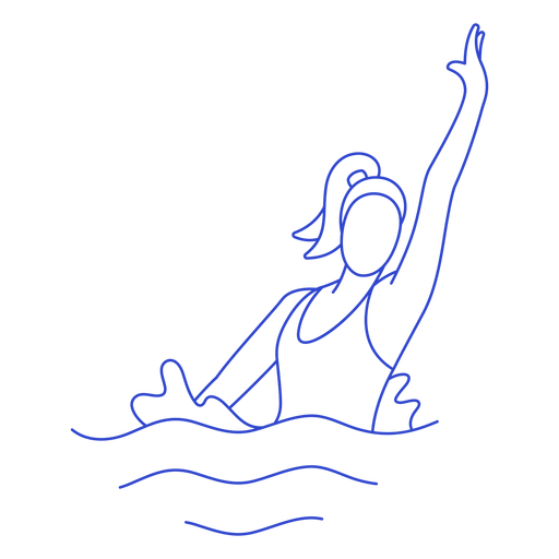 Brazada de nadadora sincronizada femenina Diseño PNG