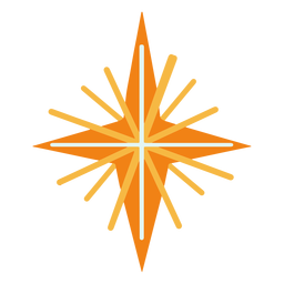 Estrella brillante plana Diseño PNG