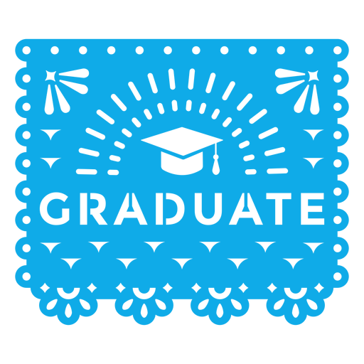 Graduate Papel Picado Papercut Girlande PNG-Design