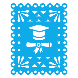 Gorro de graduación y guirnalda de papercut de diploma Diseño PNG