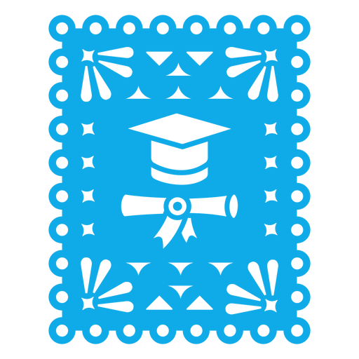 Graduation cap and diploma papercut garland PNG Design