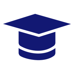 Icono de gorro de graduación azul Diseño PNG
