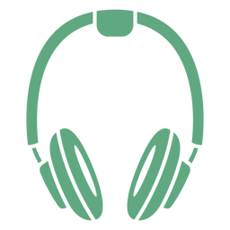 Headphones flat green PNG Design Transparent PNG